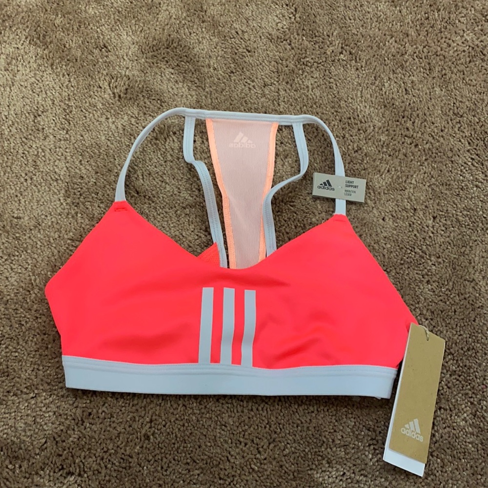 Hot pink adidas sports bra